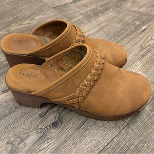 b.o.c. Brown Leather Slip-On Clogs